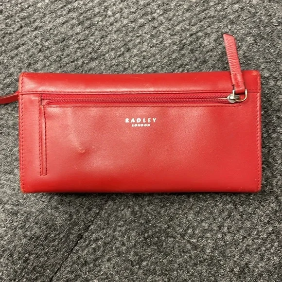 Radley London wallet maroon red Scottie dog puppy trifold English - Picture 2 of 9